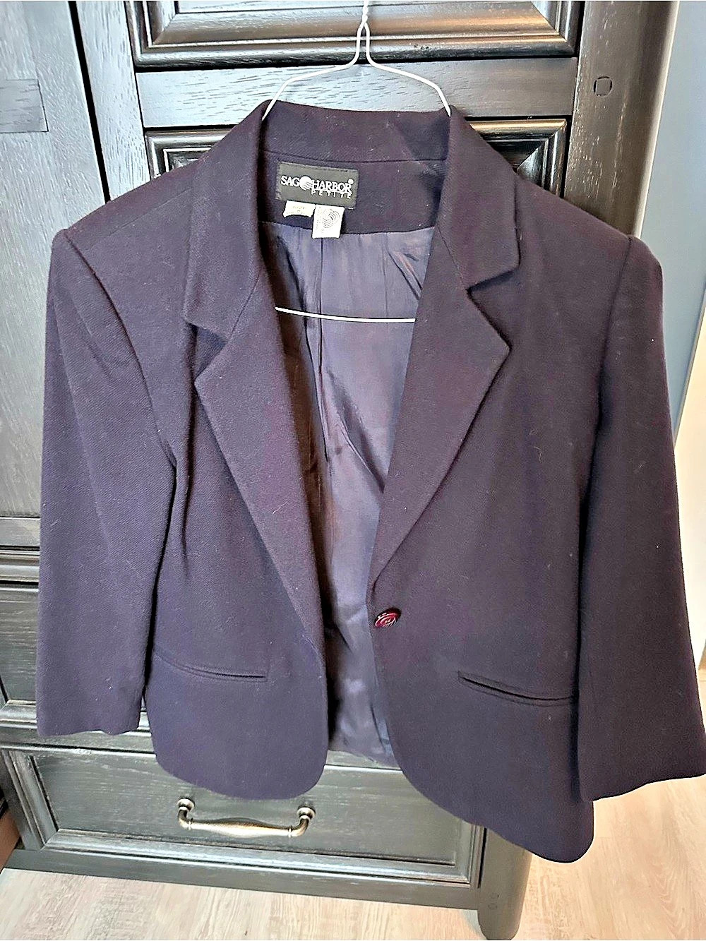 Sag Harbor Petite Wool Blazer in Black Size 4P